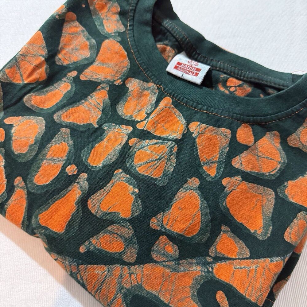 Vintage‎ Kanin Originals Tie Dye colorful cotton t shirt Hawaiian Design Large